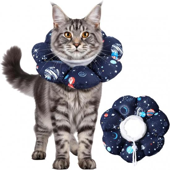 Cat Cone Collar Soft Waterproof Cat Recovery Collar Protective Adjustable Cones to Stop Licking After Surgery Cute Pet Pillow for Small Animal Cats