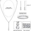 Bridesmaids Ball Outfit Rhinestone Jewelry Set Bridal Wedding Metal Zircon Water Drop Wave Necklace Earrings Bracelet