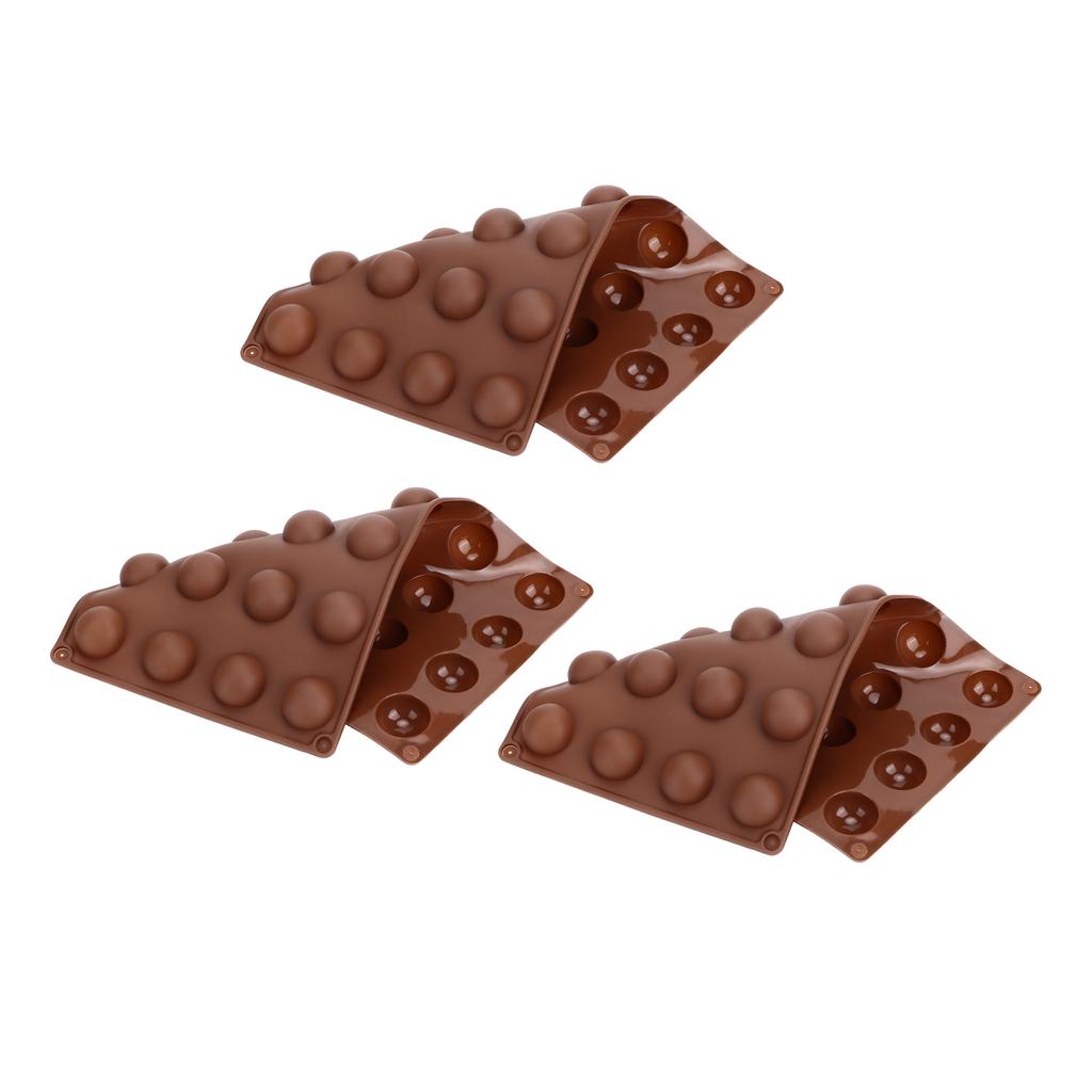 3 Stück Silikonform 24-Loch Weiche Halbkugel Backform für Schokolade Gelee Mousse Seife