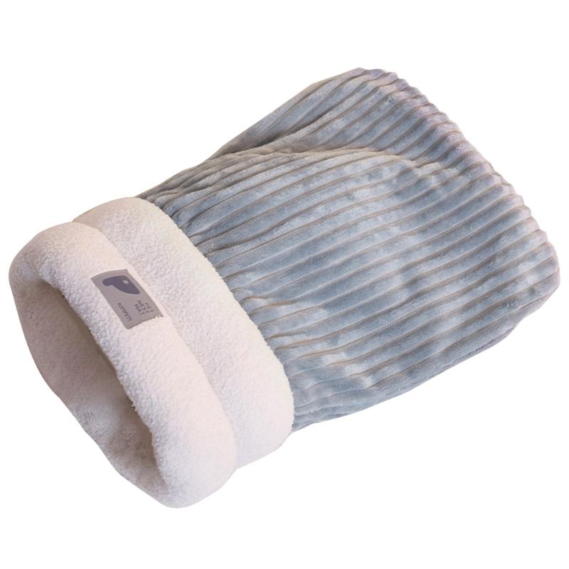

Creative Pet Bed Warm Blanket Nest for Dog and Cats Soft Blanket Winter Comfortable Bag Christmas Sock Furry Bed серый