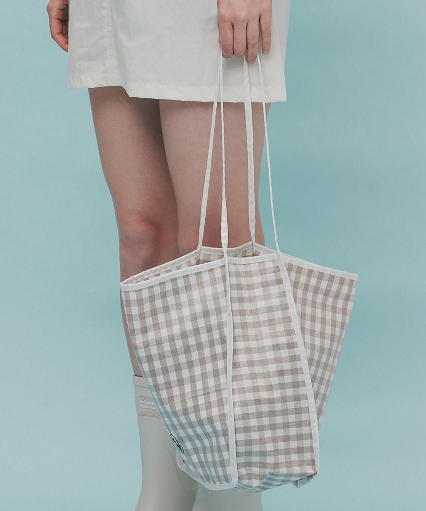 Dearmydeer Waterproof Check Shoulder Bag (Beige)
