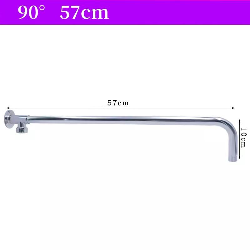 19-52cm Shower Head Extension Arm Wall Mounted Stainless Steel Rainfall Extend Pipe Tube Shower Holder Base Bathroom Accessories