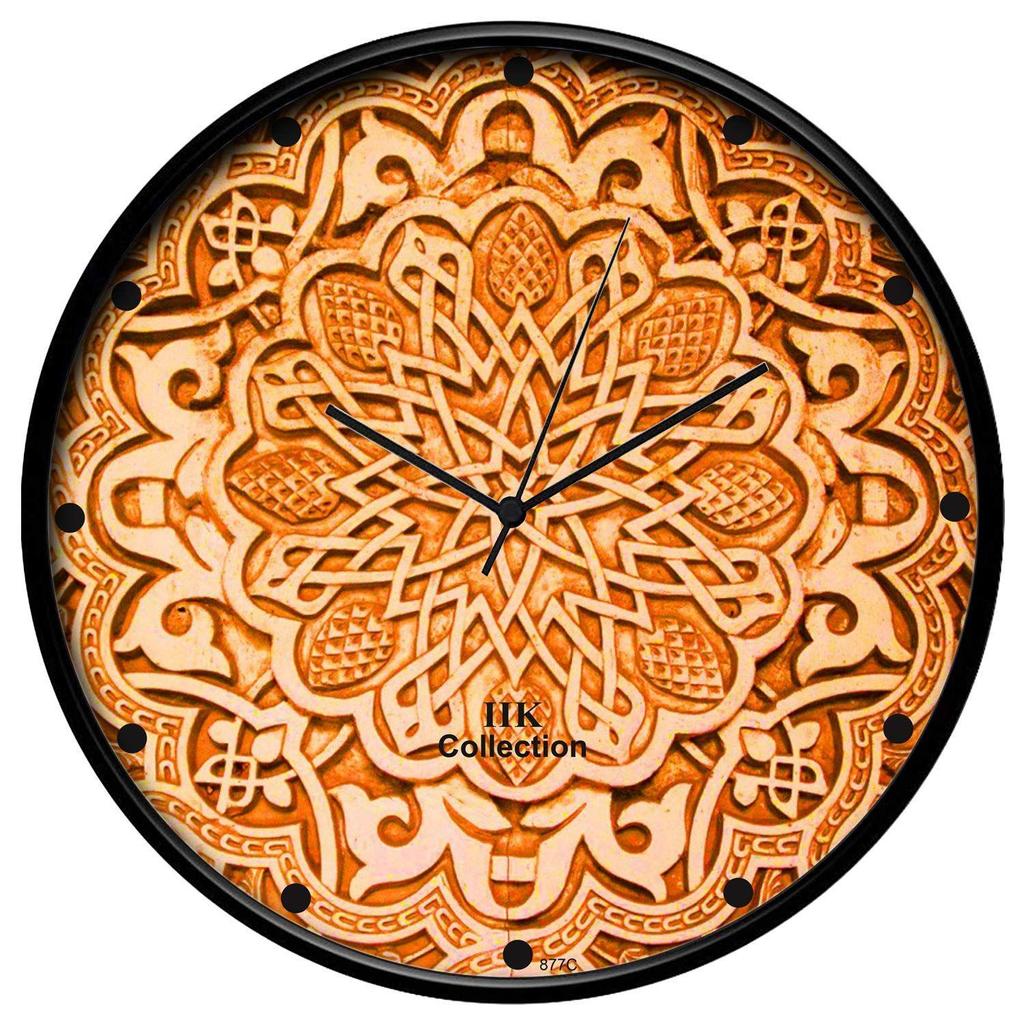 Designer Analog Round Wall Clock with Glass (28 X 28 X 6 Cm)