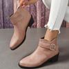 European and American Solid Color Thick Heel Metal Buckle British Style Short Boots Women's Martin Boots Women's Boots