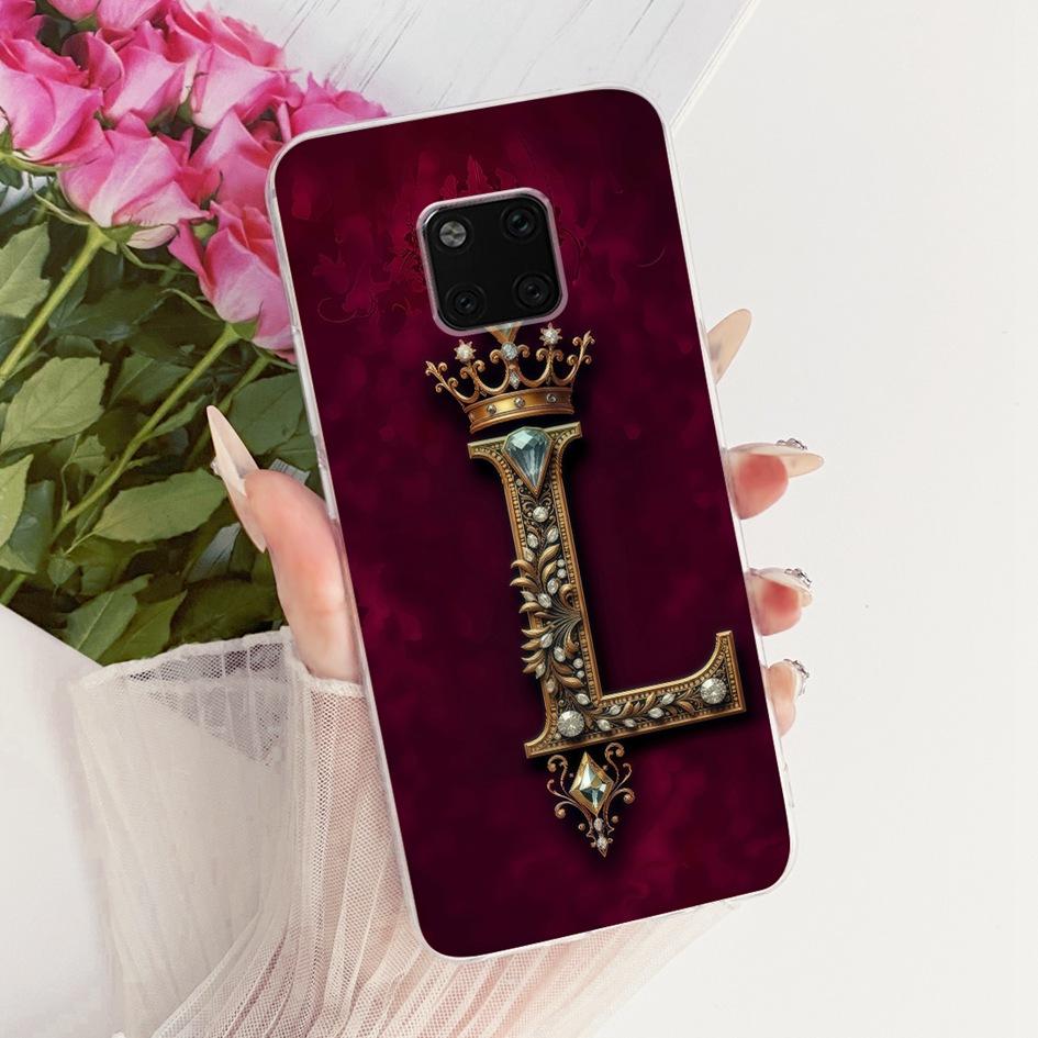 Mate 20 Hülle Für Huawei Mate 20 Pro Cover Mode Initialen Krone Weiches Schlankes Silikon Paar Handyhülle Für Mate 20Pro Capa