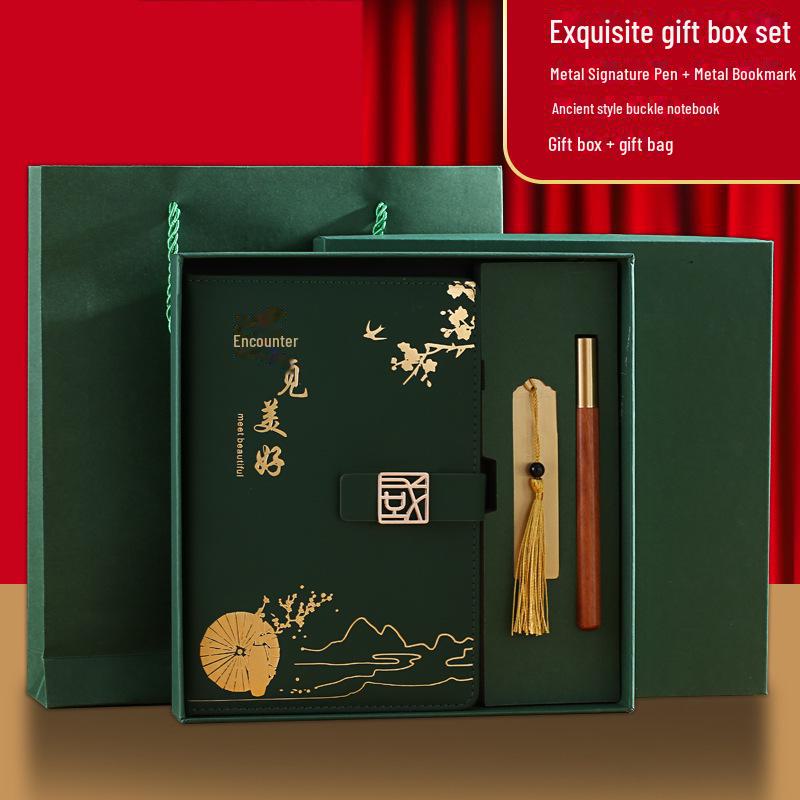 A5 Trendy Thickened Notebook & Inspirational Student Diary Gift Set