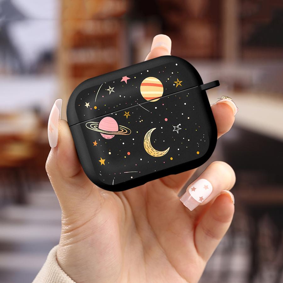 Case For Airpods Pro3 2 3 1 Pro 4 Pro2 Earphone Cases Cover Planet Moon