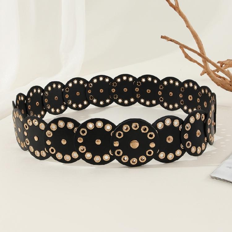 Hot Girl Belt Cowgirl Wide Waist Belt for Jeans Dresse Club Bar Multiple Discs