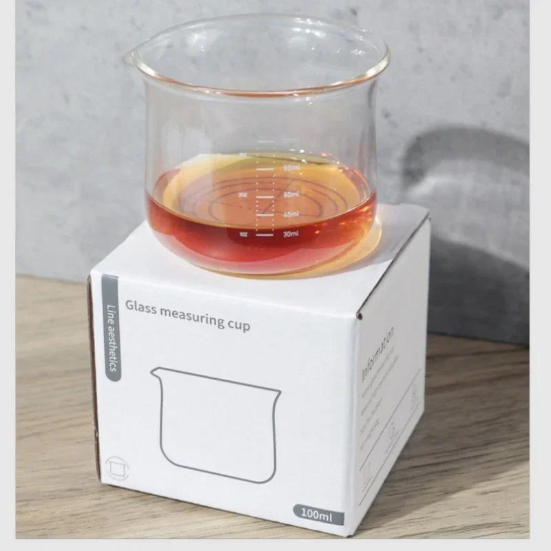 100ml Scale Espresso Coffee Measuring Cups Clear Glass Heat-Resistant Home Kitchen Measuring Tools Barista Accessories