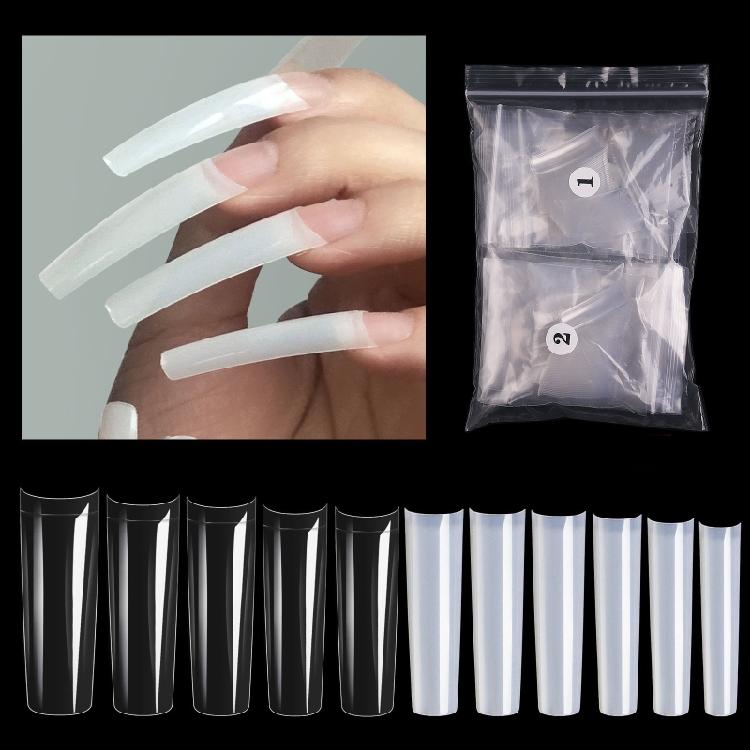 XXL Extra Lange Nagelspitzen C-Kurve Quadratische Falsche Nägel Halbe Abdeckung Acrylnagel T