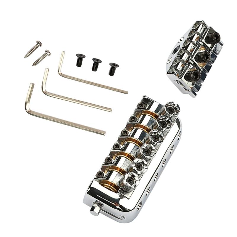 6 String Fixed Bridge Zinc Alloy Electric Bass Bridge Adjustable String Bass Bridge Bass Hardware for Electric Bass 1