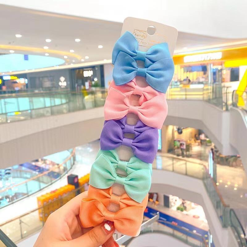10 Teile/satz Baby Mädchen Haar Clips Candy Farbe Bowknot Kinder Haarnadeln Haarspangen Süße Prinzessin Kinder Infant Kopfbedeckungen