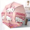 Pink Flowers and Hello Kitty Automatic Open/CloseUmbrella-CuteUmbrella with Cute Design, Portable 3-Fold Compact Umbrella for Men & Women, Valentine's
