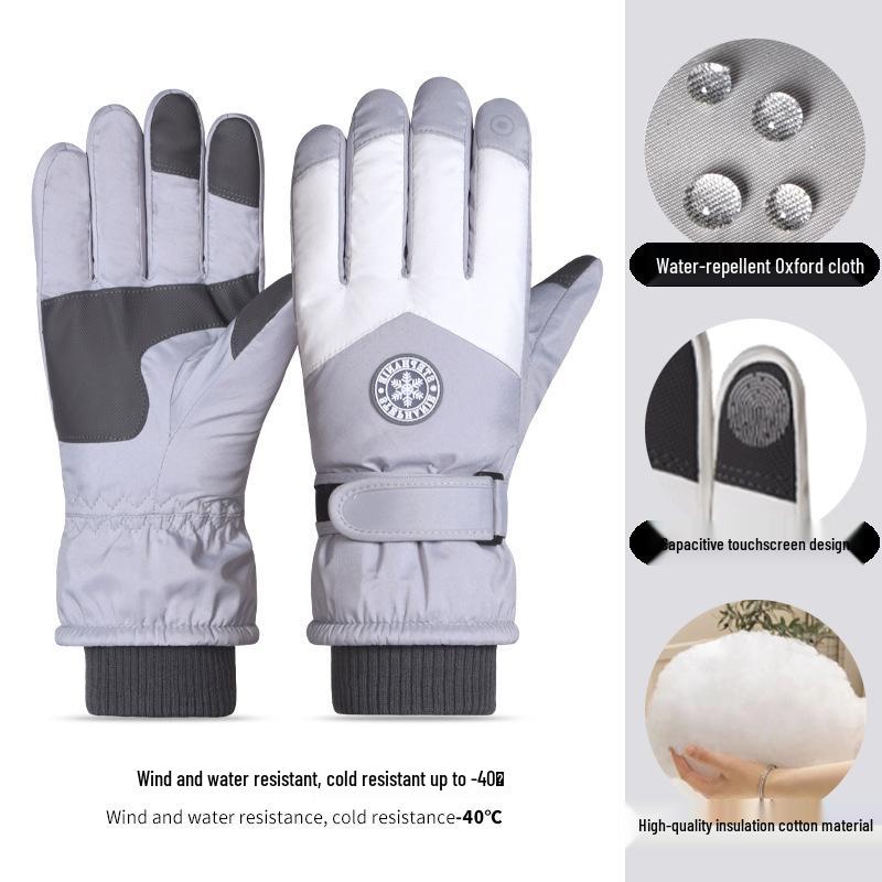 Unisex vinterskidhandskar: Vindtät, Vattentät, Fleecefodrad, Pekskärmskompatibel för Cykling eller Utomhusaktiviteter