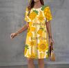 Fashion 3D Print Summer Dress Loose Casual Short Sleeve O-Neck Mini Dress