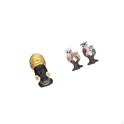 Elegant African Owl Woman Resin Figurine Creative Home Decor Centerpiece Realistic Animal Sculpture
