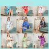 Exquisite Women Flower Silk Satin Robes Perfect For Bridal Weddings And Kimono Style