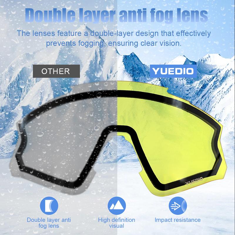 

UV400 Anti-Fog Ski Goggles Multifunctional Snow Sports Sunglasses with Full-Coated Spherical Lenses for Outdoor Use