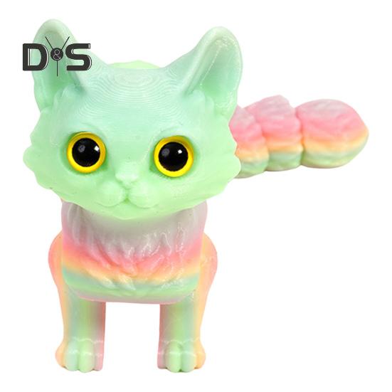 3D-gedrucktes Katzenspielzeug, flexible Gelenke, artikuliertes Katzenmodell für Erwachsene, 3D-gedruckte Tiere, Zappelspielzeug für die Dekoration im Homeoffice oder Klassenzimmer