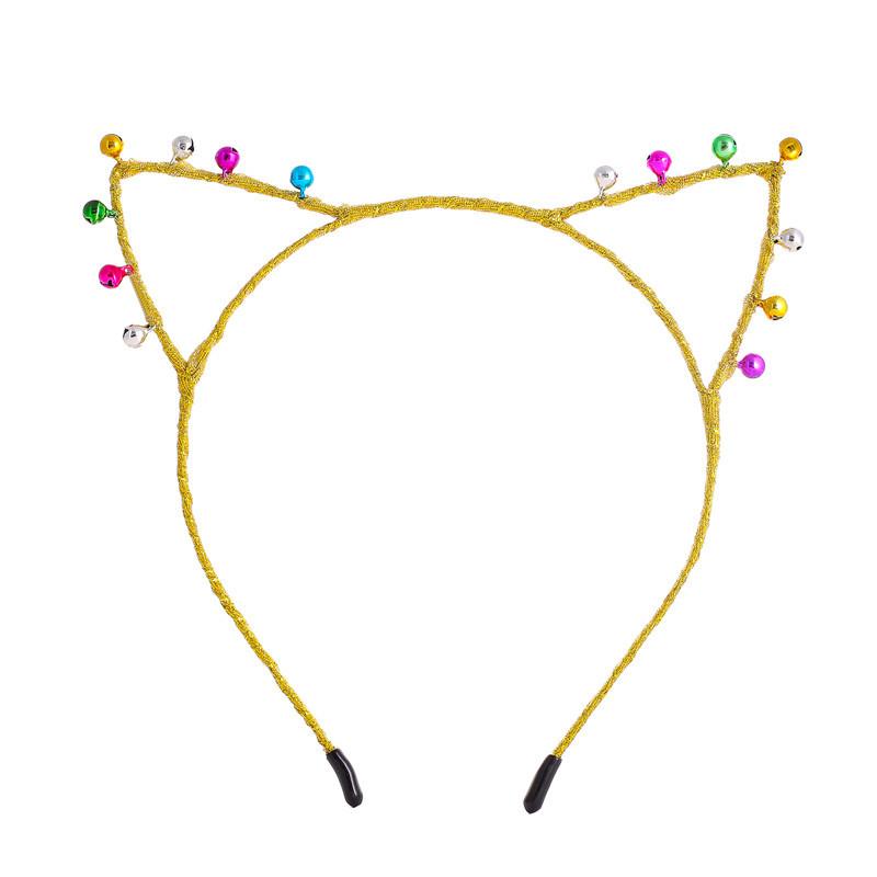 2Pcs Metal Bells Cat Ears Headband Women Girls Christmas Cat Ear Tiaras Hair Hoop Halloween Party Cosplay Costume Accessories