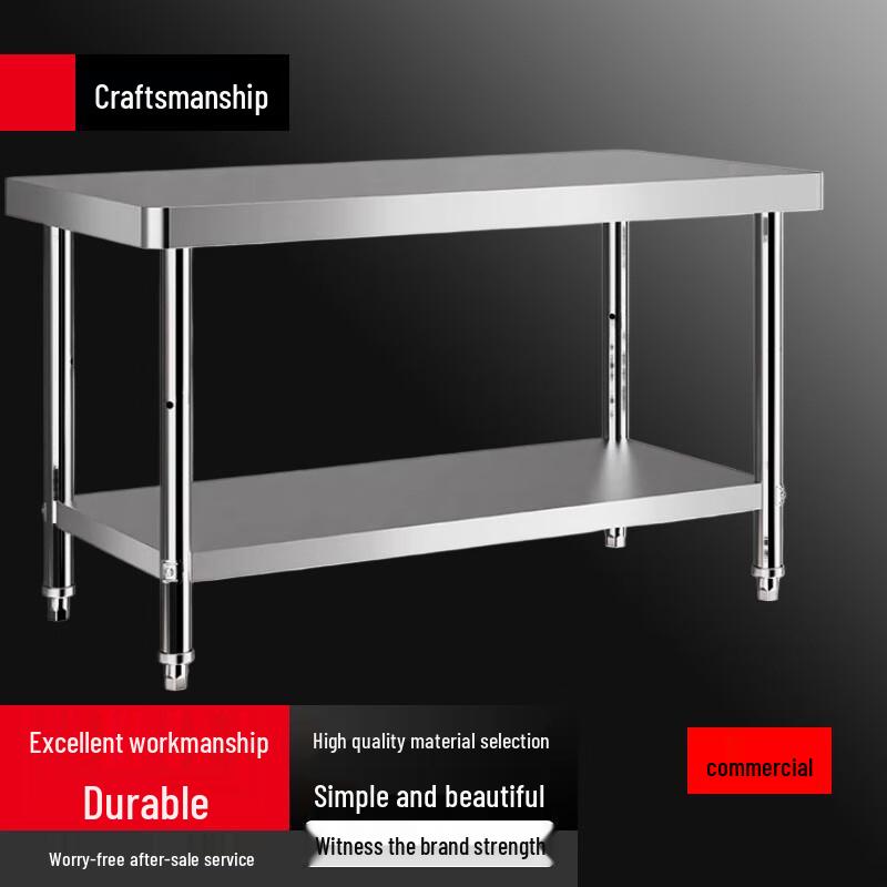 

Stainless Steel Double-Layer Kitchen Workbench & Storage Shelf