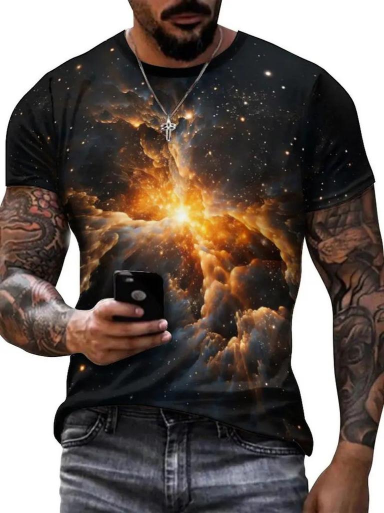 Trendy 3D Cat Print Polo Shirt, Stylish Streetwear For Men