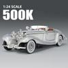 szvm1 1:24 Mercedes-Benz 500K 1936 Classic Car Alloy Car Model Sound and Light Pull Back Children's Toy Collectibles Birthday gift