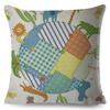 Tropical Flamingo Cushion Cover Hand Drawn Pineapple Butterfly Ice Cream Design Soft Square Pillow Home Decor xcm