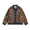 Trendy Brand Autumn New American Retro Ethnic Style Western Jacquard Personalized Washing Denim Jacket