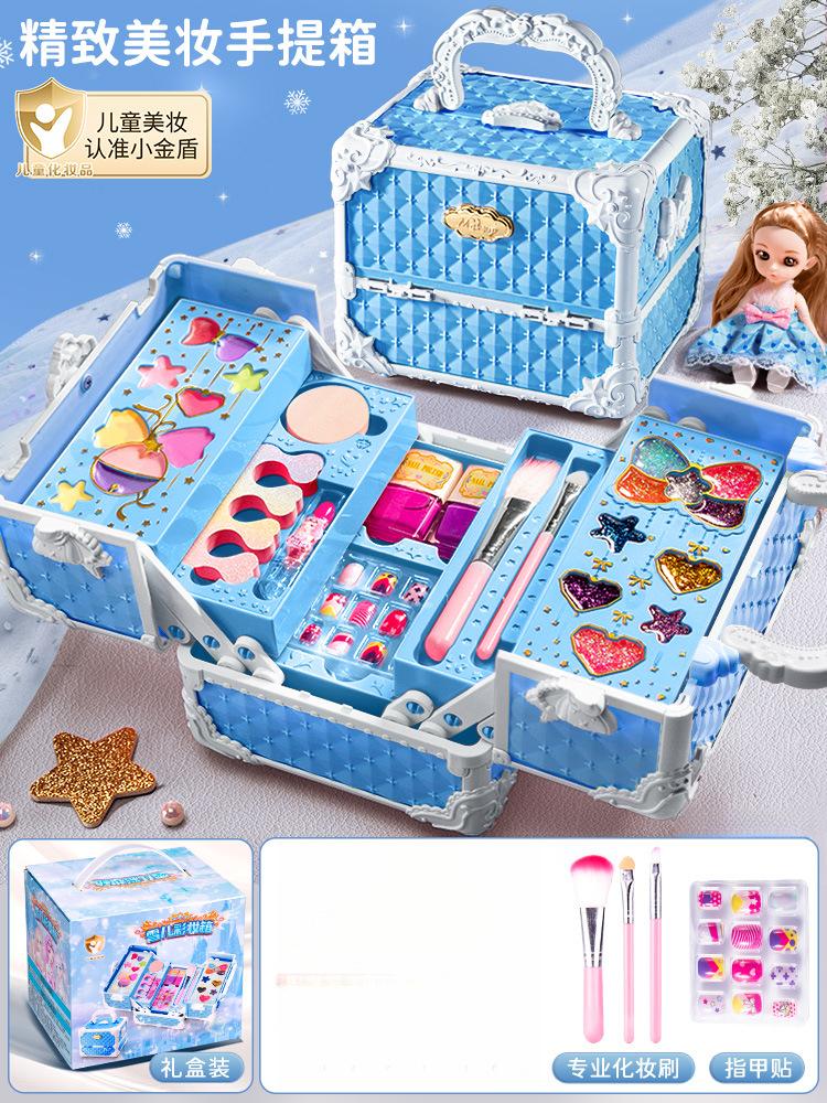 Kinderen wasbare make-up meisjes speelgoed - Kinderen make-up kit voor meisjes, echte make-up set, kleine meisjes make-up kit voor peuters kinderen pr