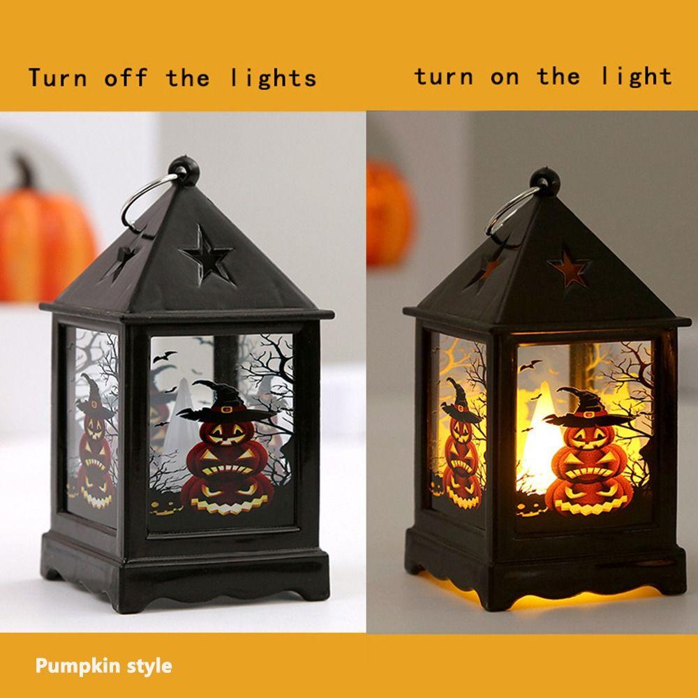 Witch Candlestick Wind Lamp Pumpkin Halloween Wind Lantern Portable Bar