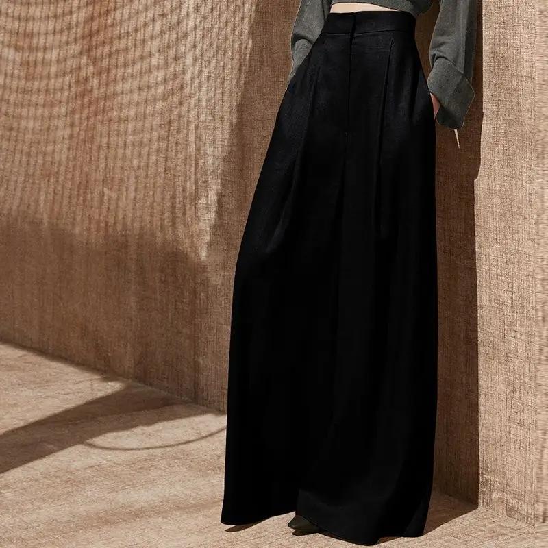 Women's Fashionable Autumn and Winter High-Waisted Slimming Bell Bottoms Casual Trousers Thin Style Draped Legging Pants