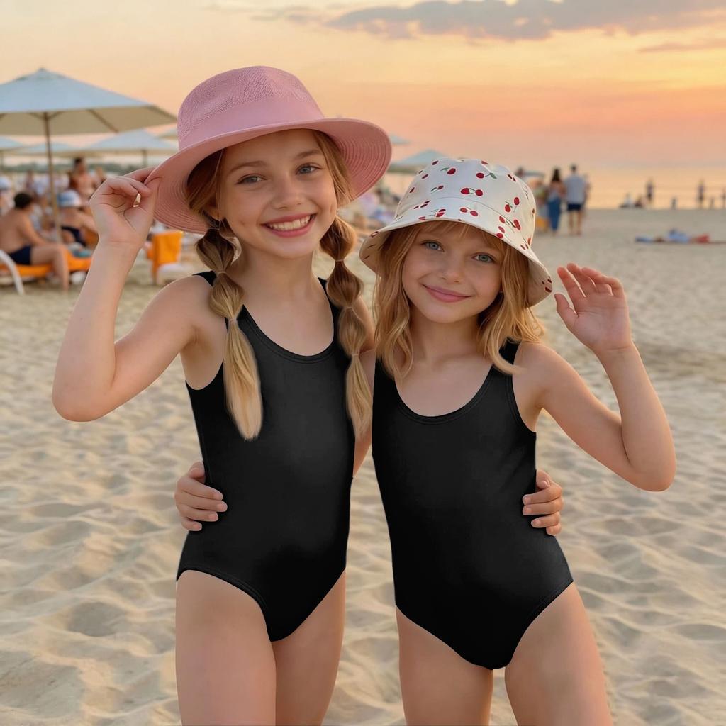 Girls One Piece Swimsuit Summer Kids Swimwear Sleeveless Casual Beachwear Lightweight Comfortable Fit for Swimming and Outdoor Activities