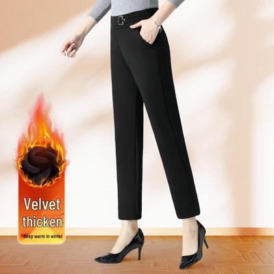 Pasite Women's Plus Velvet Warm Slim-Fit Casual Pants