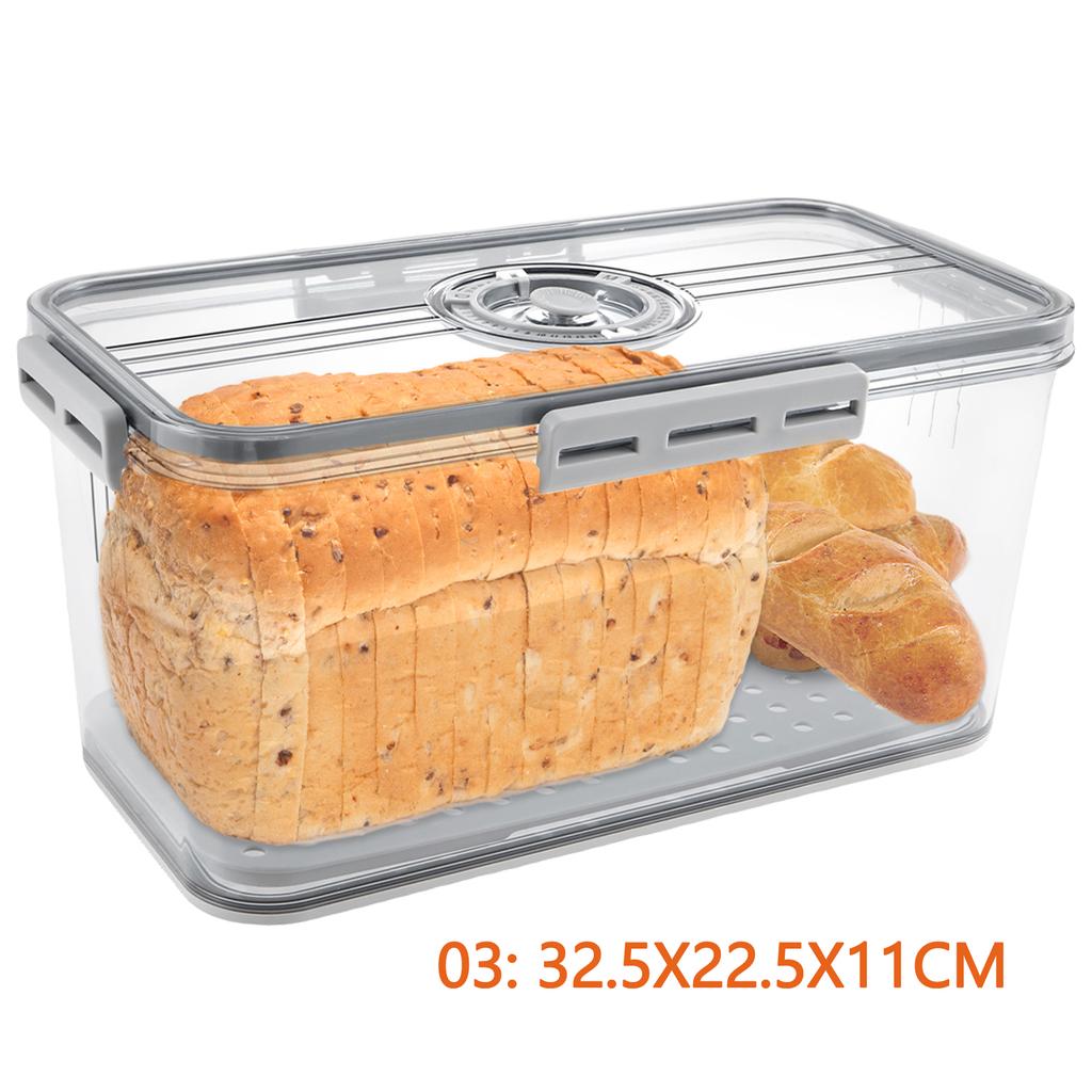 1/2Pcs Bread Box L/S Rectangular Bread Storage Boxes with Time Recording Clear Loaf Bread Container Airtight Bread Keeper Box