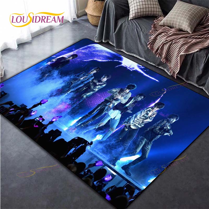 Tappeto Kpop Bangtan Boys Tappeto BTS Tappetini per Tavolino Soggiorno Tappeto Camera da Letto Tappetini per Pavimento Lavabili Tappetino per Area Domestica Regalo