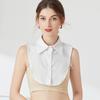 Mens Lapel Fake Collar Women Front Tie Ladies White Half Shirt Detachable Collar Formal Business Lapel False Collar Accessory