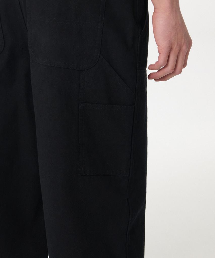 MUSINSA STANDARD Canvas Wide Double Knee Carpenter Pants [Black]