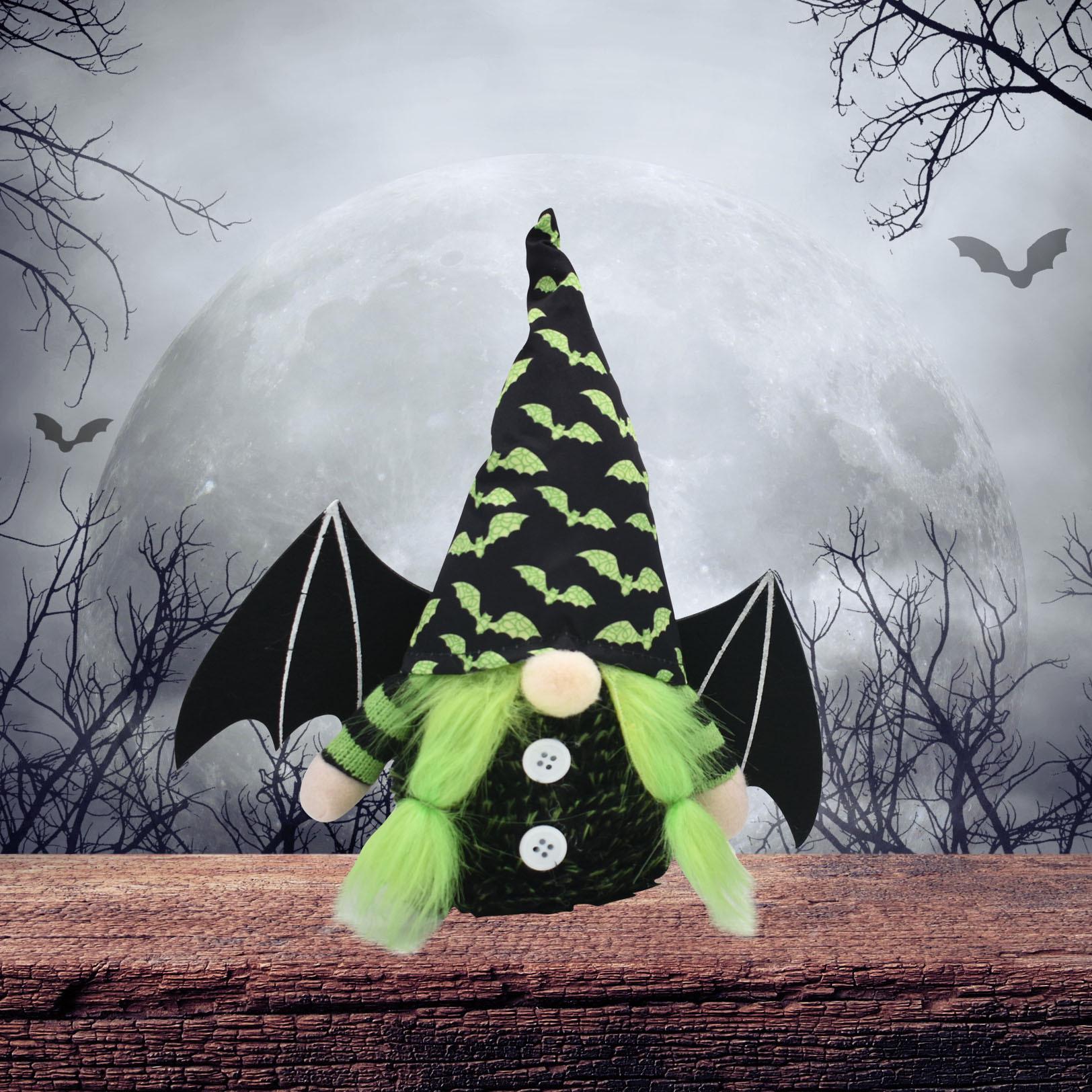Cross-Border Halloween Black Faceless Doll with Bat Wings Ornament