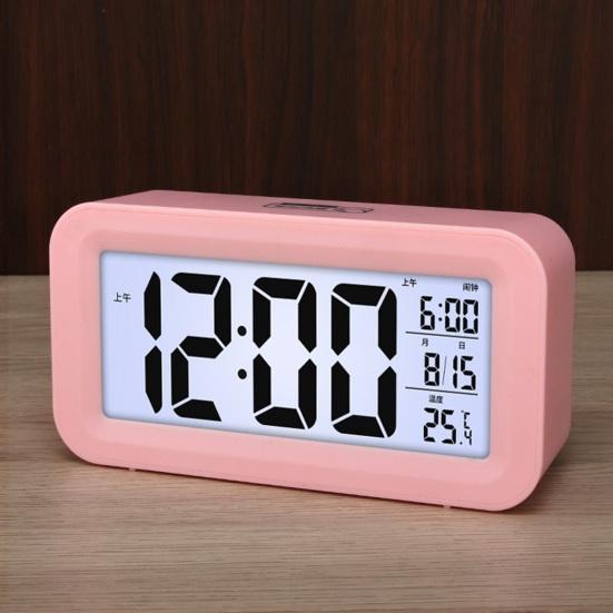 Digitaler Wecker Große LED-Anzeige Lautstärke einstellbar Touch-Snooze Datums- Temperaturanzeige Batteriebetrieben Heim Schlafzimmer Uhr