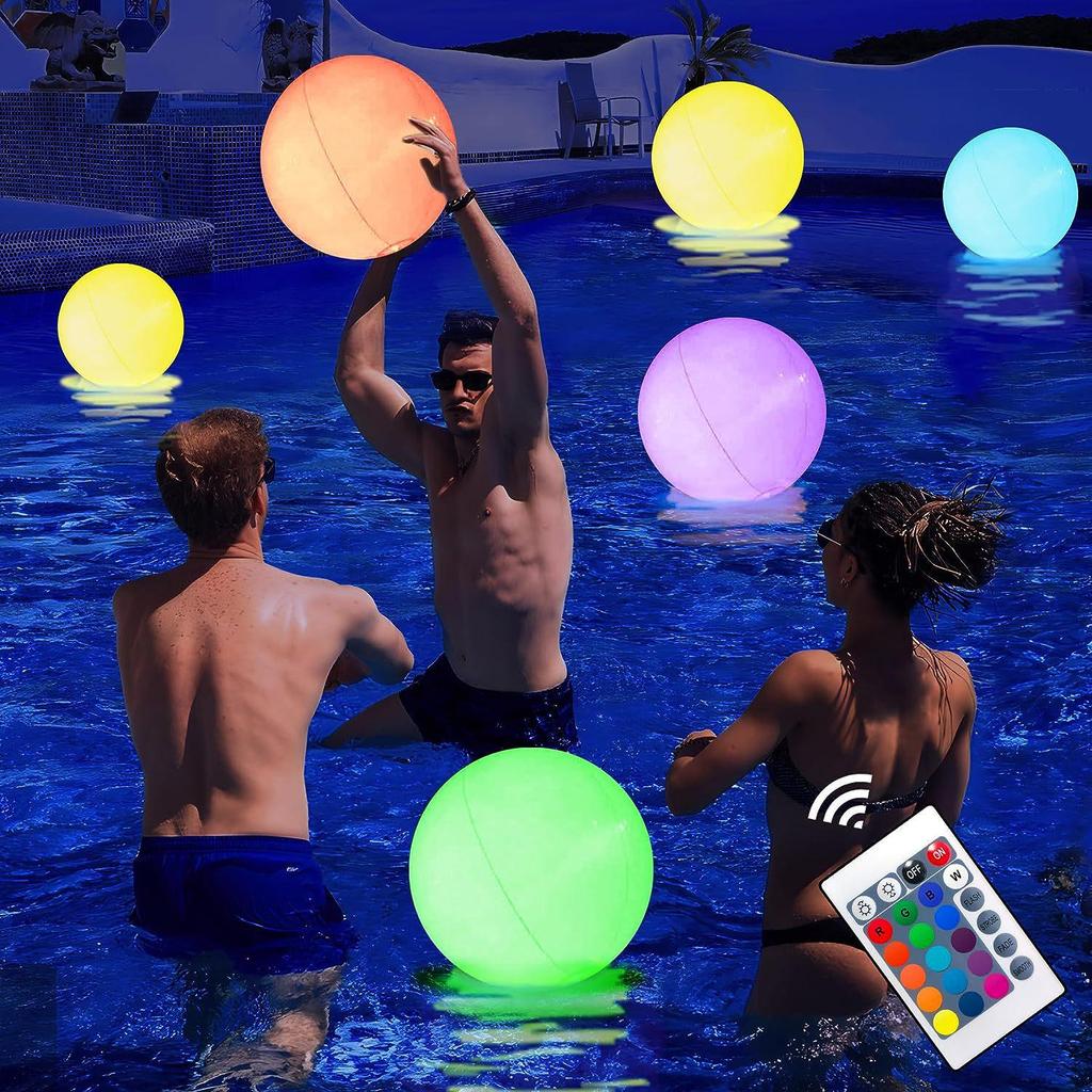 PVC Luminous Inflatable Beach Ball - 16 Colors for Outdoor and Pool Play