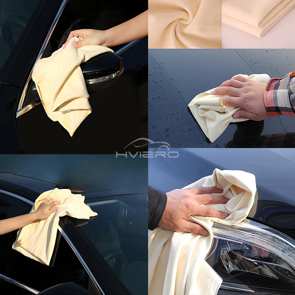 40X70cm Free Shape Cleaning Genuine Leather Cloth Car Auto Homes Care Motorcycle Natural Drying Chamois Approx Water Absorption