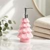 Small Christmas Gifts for Friends Tree Soap Dispenser, Flocking Effect Refillable Lotion Unique Shampoo Dispenser Home Pump Bottle, Reusable Bathroom