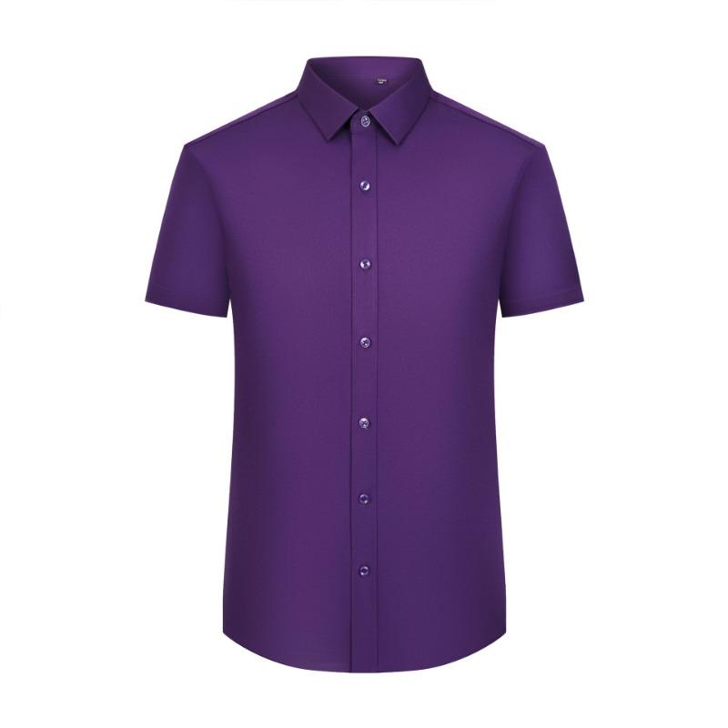 Men's White Slim Fit Short Sleeve Dress Shirt