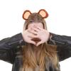 Adults Kids Plush Monkey Ear Headband Tail Tie Animal set for Gift Birthday Party Cosplay Costume Christmas Halloween Headwear