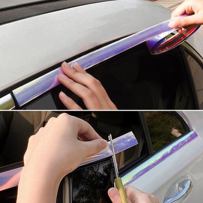 Universal Auto Self Adhesive Side Door Colorful Chrome Strip Moulding Decoration Body Protector Tape Car Anti Collision
