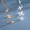Luxury Zircon Flower Butterfly Bracelet for Women Fashion Adjustable Bracelet Ring Chain Minimalism Hand Chain Bracelets Jewelry