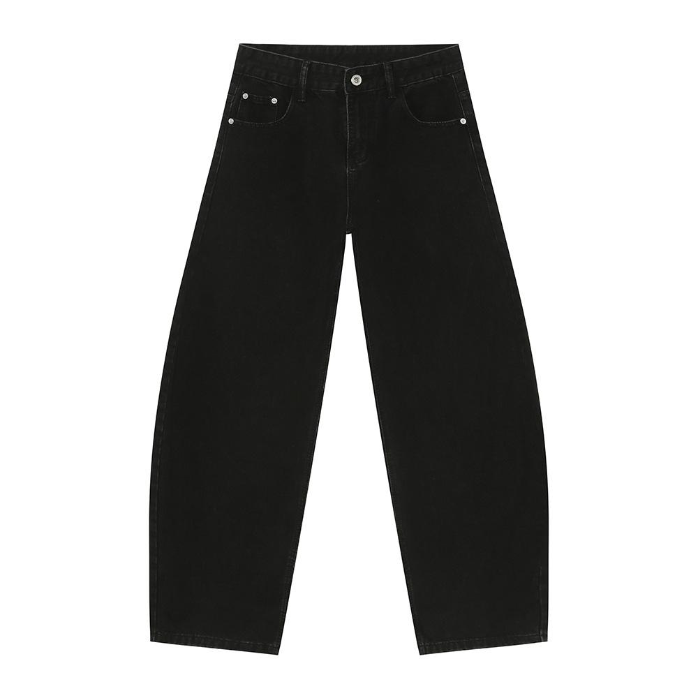 | Multi-color, American Retro Washed Scimitar Jeans Casual Wide-leg Pants