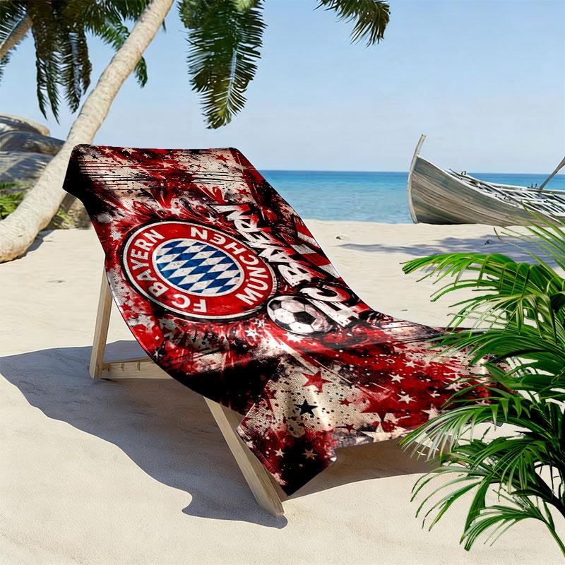 Asciugamano da Spiaggia con Stampa FC Bayern Monaco, Asciugamano Grande Morbido Asciugatura Rapida per Spiaggia Campeggio Nuoto