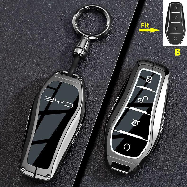 For BYD Dolphin Tang EV600 Han EV Yuan ATTO 3 Song PLUS Pro DMI Qin Zinc Alloy Car Key Case Remote Cover Keychain Accessories